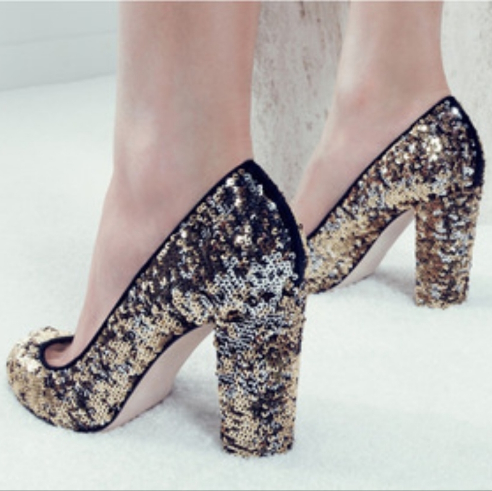 J. Crew Collection | Etta Sequin Pumps, Size 8.5, Black